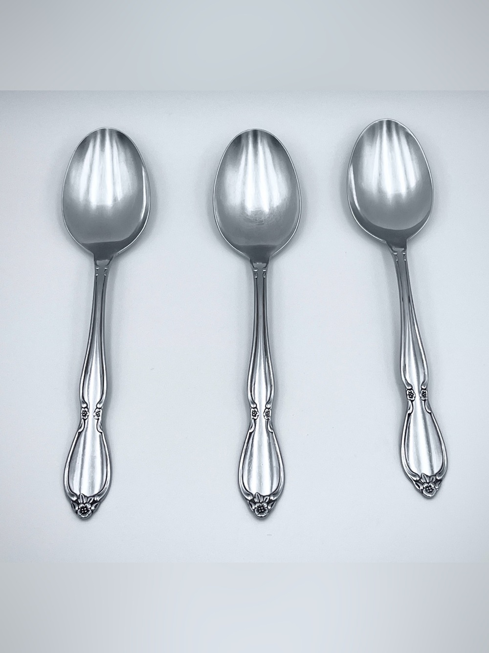 Vintage Oneida Community CHATELAINE Stainless Steel Soup Spoons - Set of 3